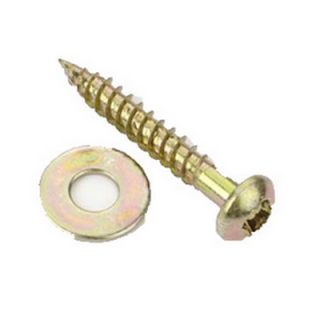 Woodscrews - No.12 x 1.5" Roundhead Screw c/w Washer (For Cast Iron Fascia Brackets)