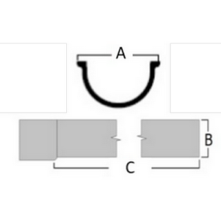 5" Beaded Half Round Gutter 1.83m Length