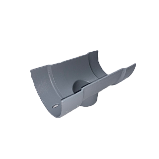 5" x 3" Deep Half Round Running 2 1/2" Outlet - Transit Primed