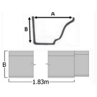 6" x 4" Moulded Gutter 1.83m Length