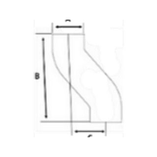 Cast Iron 4" x 3" Rectangular 135 ° Plinth Offset 6in (152mm) without Ears