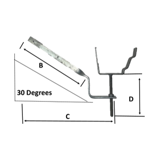 4" Half Round Rafter Bracket Side Fix 'Angled'