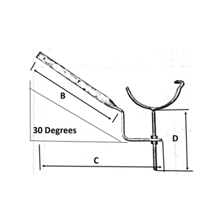 4 1/2" Beaded Half Round Rafter Bracket Side Fix Angled