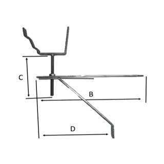 4 1/2" Beaded Half Round Rise & Fall Bracket c/w Stay