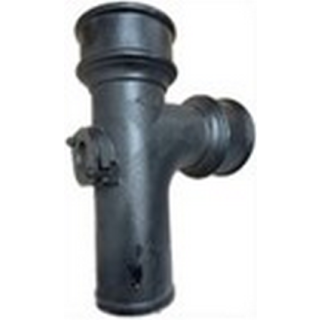 4'' (100mm) LCC Soil Pipe 112° Branch c/w Access, Bitumen Black Finish