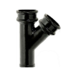 4'' (100mm) LCC Soil Pipe 135° Branch, Bitumen Black Finish