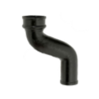 4'' (100mm) LCC Soil Pipe 12'' Projection Offset, Bitumen Black Finish