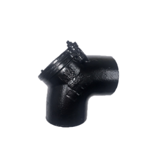 4" (100mm) Round LCC Push Fit Soil Short Radius Bend 92.5 ° with Door