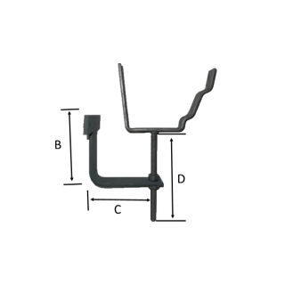 5" x 3" Deep Half Round Rise & Fall T Bracket