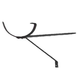 6" Half Round Drive Bracket c./w Stay - Galvanised Finish