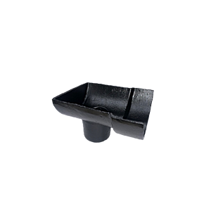 5" Half Round Dropend 3" Outlet Socket - Transit Primed