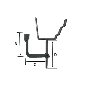 6" Half Round Rise & Fall 'T' Bracket - Galvanised Finish
