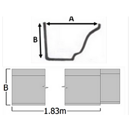 5" x 4" Moulded Gutter 1.83m Length - Painted Finish
