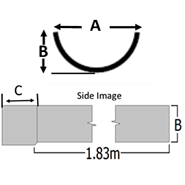 6" Half Round Gutter 1.83m Length - Painted Finish