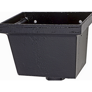 Cast Iron Large Rectangular Hopper c/w 4" x 3" - Painted Finish