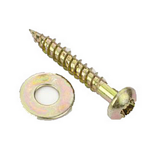 Woodscrew - No 12 x 2" Roundhead Screw & Washer (For Cast Iron Pipes)
