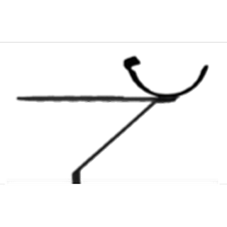 4 1/2" Beaded Half Round Drive Bracket c/w Stay - Galvanised Finish