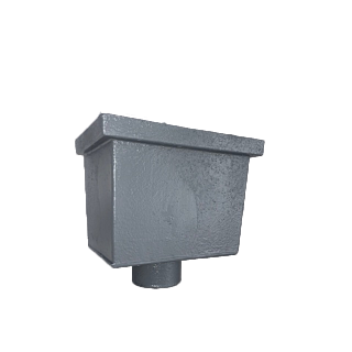 Cast Iron Small Rectangular Hopper c/w 3"(75mm) - Transit Primed