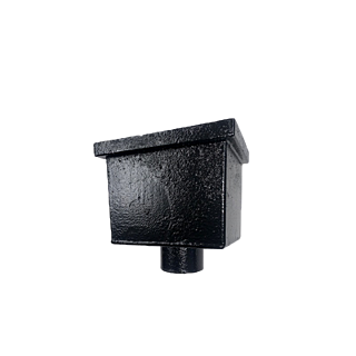 Cast Iron Small Rectangular Hopper c/w 2 1/2"(65mm) - Painted Finish