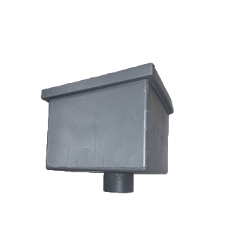 Cast Iron Large Rectangular Hopper c/w 3"(75mm) - Transit Primed
