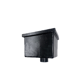 Cast Iron Large Rectangular Hopper c/w 2 1/2"(65mm) - Painted Finish