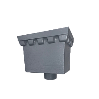 Cast Iron Rectangular Castellated Hopper c/w 3"(75mm) - Transit Primed