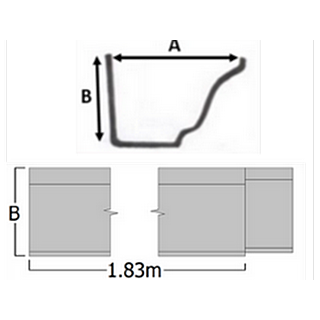 5" x 4" Moulded Gutter 1.83m Length - Transit Primed