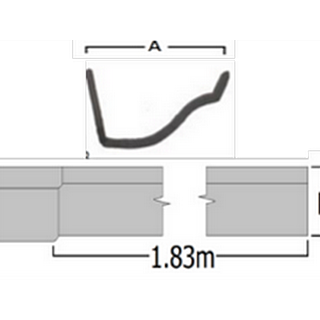 5" Victorian Ogee Gutter 1.83m length - Transit Primed
