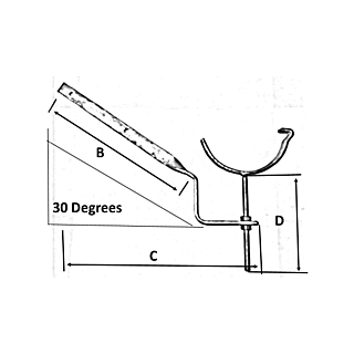 4 1/2" Beaded Half Round Rafter Bracket Side Fix Angled - Galvanised Finish