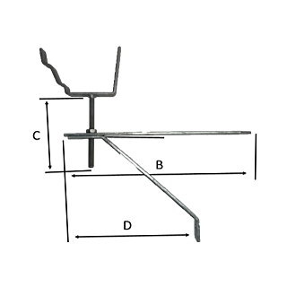 4 1/2" Beaded Half Round Rise & Fall Bracket c/w Stay - Galvanised Finish