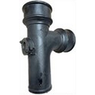 4'' (100mm) LCC Soil Pipe 112° Branch c/w Access, Bitumen Black Finish