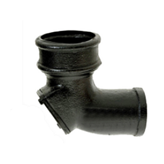 4'' (100mm) Heritage Cast Iron LCC Soil Pipe 92° Access Bend, Bitumen Black Finish
