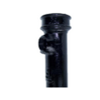 4'' (100mm) LCC Soil Pipe c/w 2'' Boss, Bitumen Black Finish