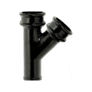 4'' (100mm) LCC Soil Pipe 135° Branch, Bitumen Black Finish
