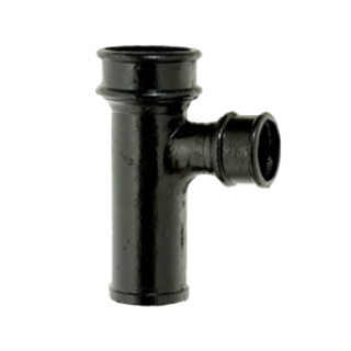 4'' (100x50mm) LCC Soil Pipe Unequal Branch @ 90°, Bitumen Black Finish