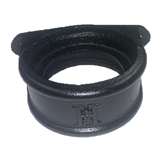 4'' (100mm) LCC Soil Loose Socket c/w Ears, Bitumen Black Finish