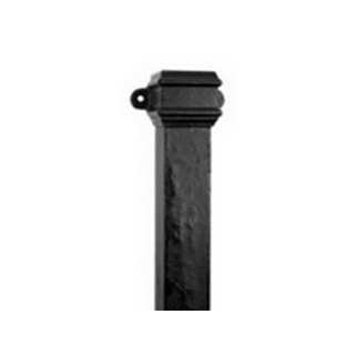 Cast Iron 4" x 3" Rectangular 3ft (0.9m) Pipe Length with Ears - Painted Finish