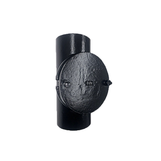 4" (100mm) Round LCC Push Fit Soil Access Pipe with Round Door - Painted Finish